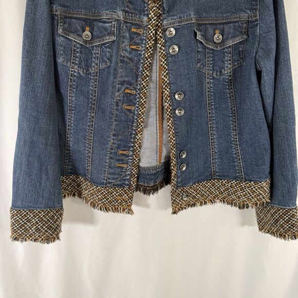 Coldwater Creek Denim Jacket Women's P12 Dark Wash Denim Button Up Cotton Blend - Picture 3 of 11